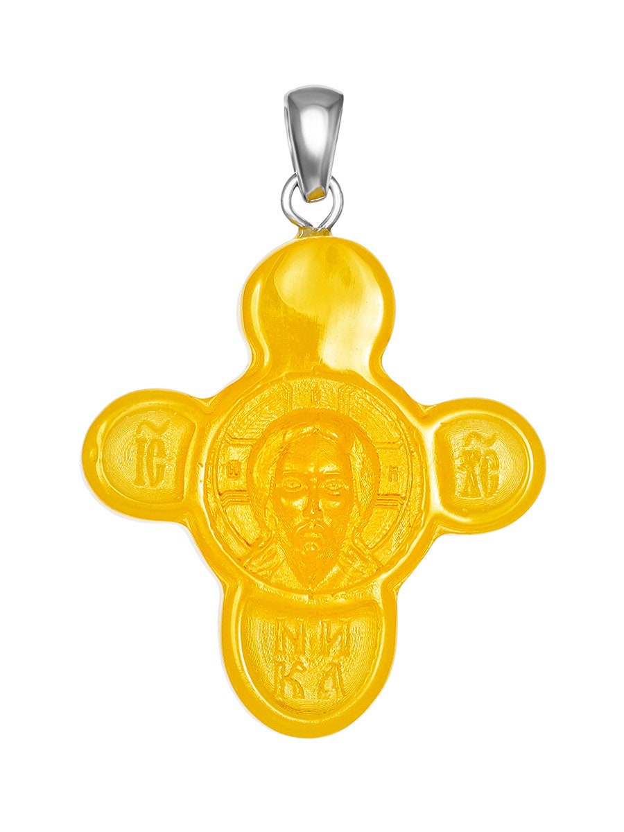 Large cross made of natural sparkling honey-colored amber|Amber Carved Cross Pendant |Amber Jewelry Gift|Religious Gift|Crucifixion pendant