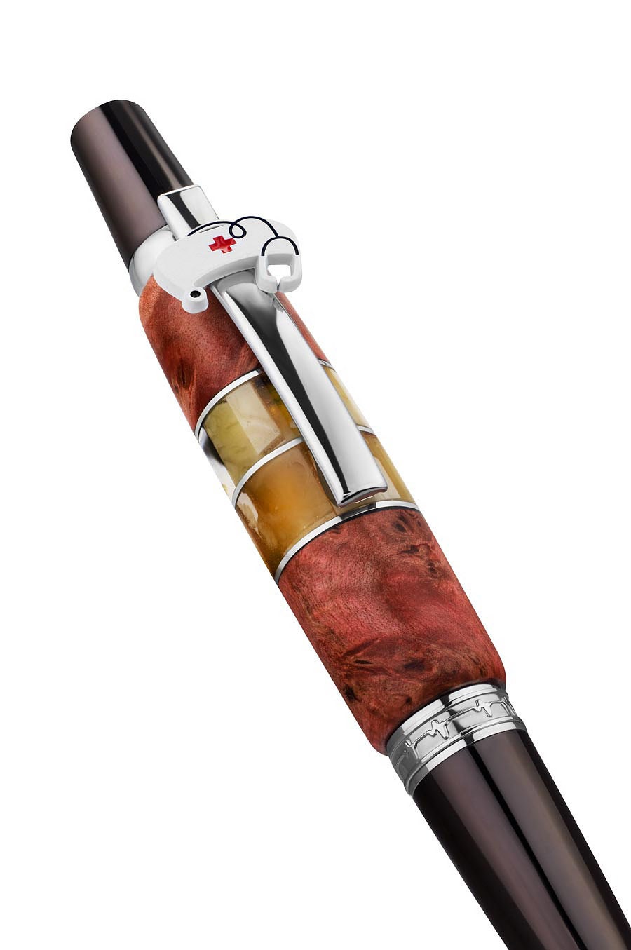 Luxury Original Ballpoint pen made of Karelian birch wood and natural amber Hippocrates|Amber Pen|Luxury gift|Unick Gift|Gift for doctors