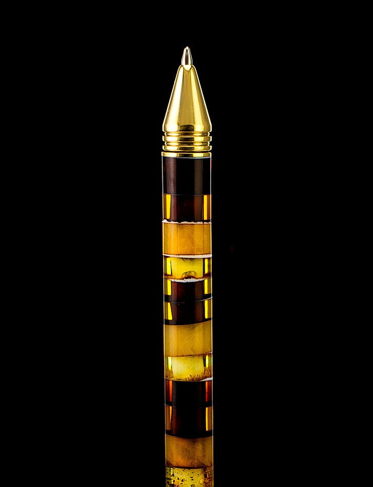 The luxurious ballpoint pen made of pieces of natural Baltic amber mosaic|Amber Souvenir Pen| Luxury Businessman Gift| Office Decor Tools