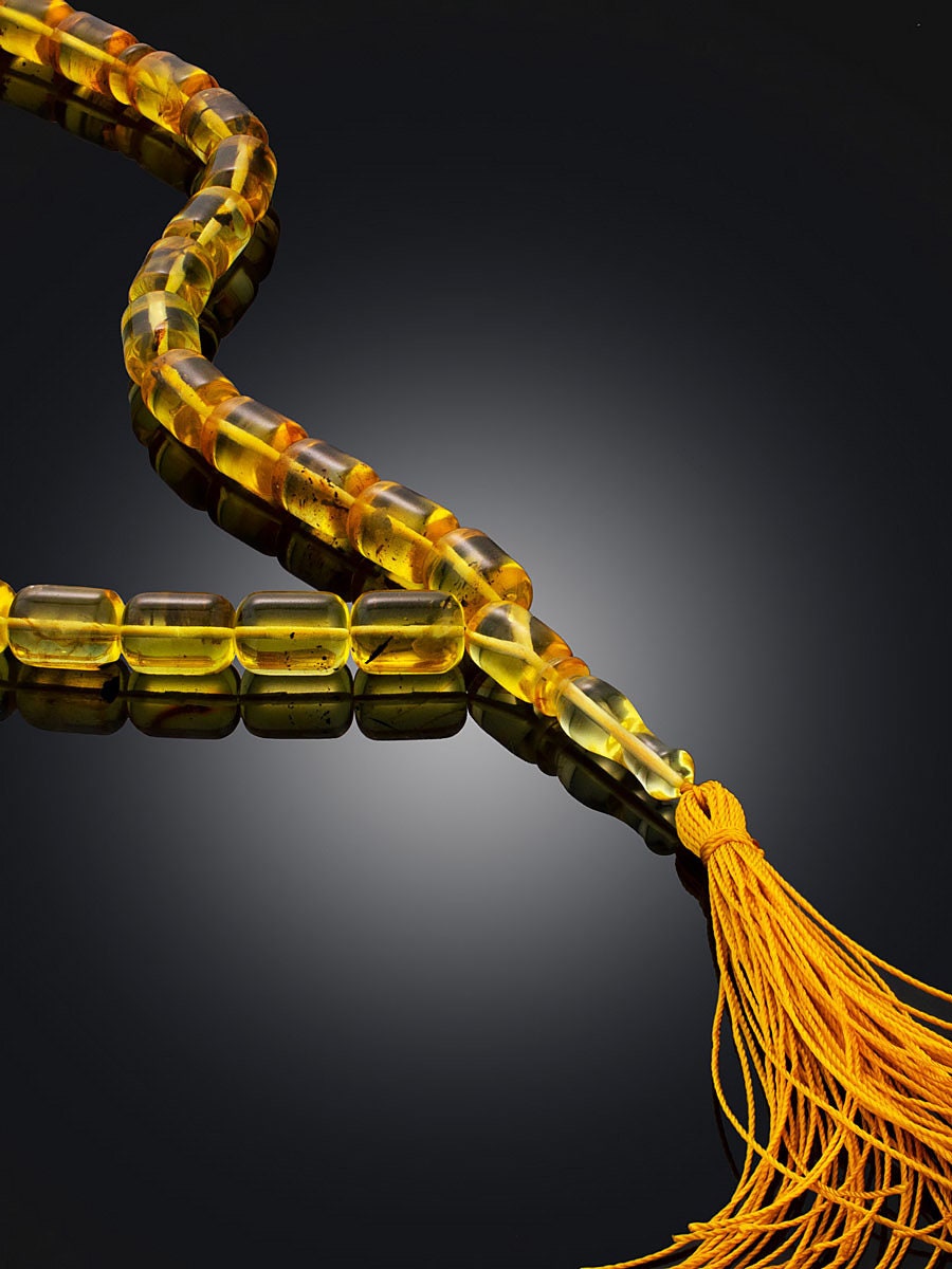 Unique rosary beads made of natural solid textured amber with insect inclusions|Amber Rosary Bead|Misbaha Kahrab Taspih|Natural Baltic Amber