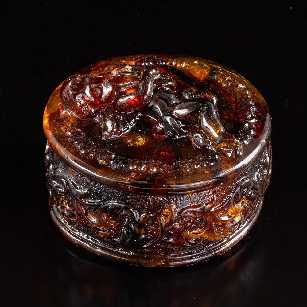 Unique Amber jewelry box Amur |Unick Amber Box Angel| Luxury box |Gift for Her|Amber Luxury Box| Handmade Jewelry Box| Jewelry Storage