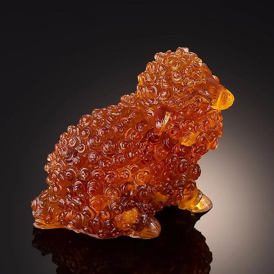Charming souvenir figurine with natural amber Lamb| Handmade Amber Souvenir gift |Baltic Amber Statuette |Amber lamb Sculpture |unick gift