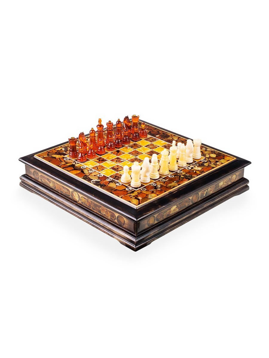 Chess set wooden natural amber board and chess pieces |Wooden Amber chess Board|Amber Chess Figures|Board Game|Vip Gift