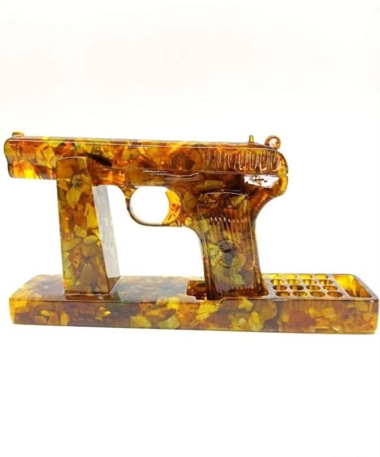 Gun TT figurine amber|Amber sculpture | Amber Souvenir Gift|Handmade Amber Figurine |Amber Sculpture unique gift