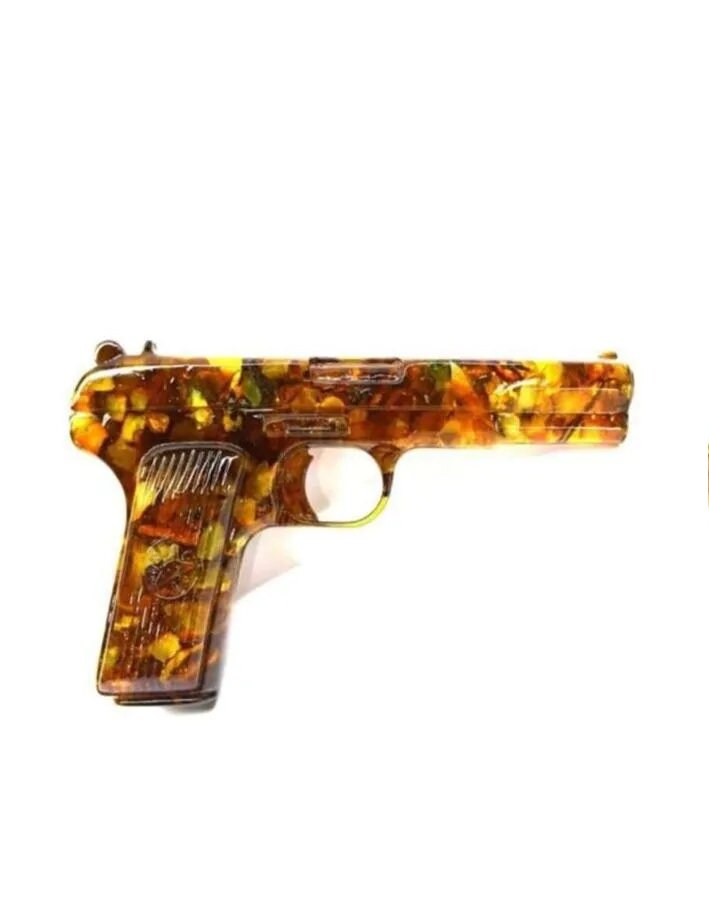 Gun TT figurine amber|Amber sculpture | Amber Souvenir Gift|Handmade Amber Figurine |Amber Sculpture unique gift
