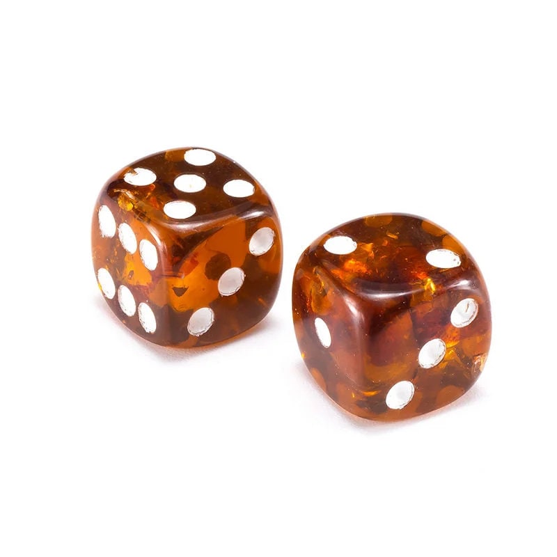 Lemon Amber Dice for Board games|hexagonal cognac amber backgammon dice|Gemstone Role Playing Games|Amber Dices Playing Cubes for Backgammon