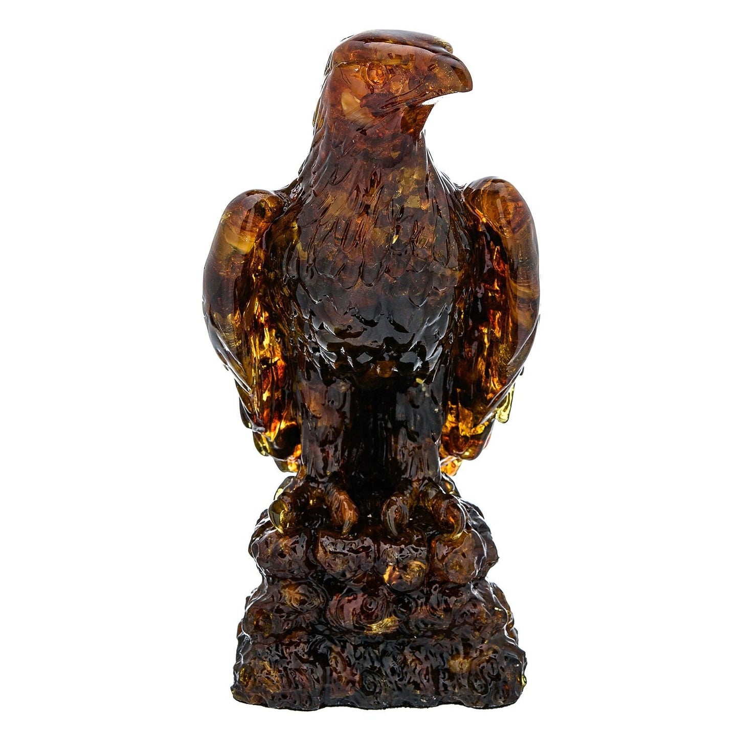 Handmade statuette Amber sculpture Eagle on stone|Amber Souvenir Gift |Amber Eagle Figurine|Luxury Amber Statue|Eagle Sculpture |Unick gift