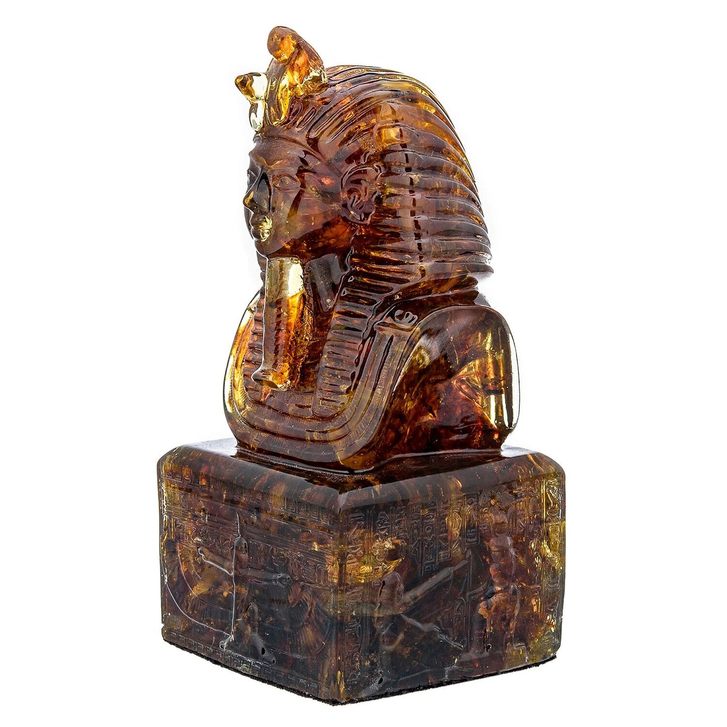 Statuetteamber Tutankhamun |sculpture Amber|Amber Souvenir Gift |Carved Amber pharaoh Figurine | Unick gift | Home decor