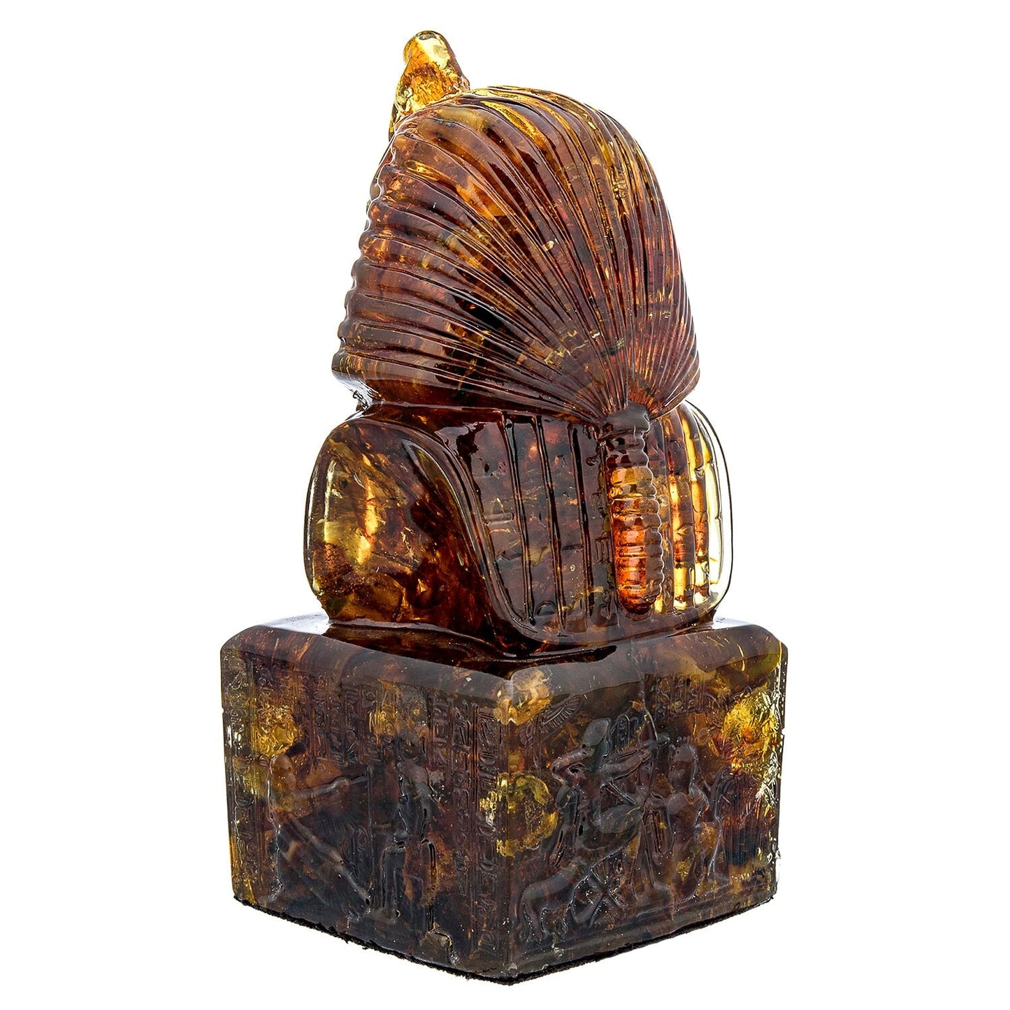 Statuetteamber Tutankhamun |sculpture Amber|Amber Souvenir Gift |Carved Amber pharaoh Figurine | Unick gift | Home decor