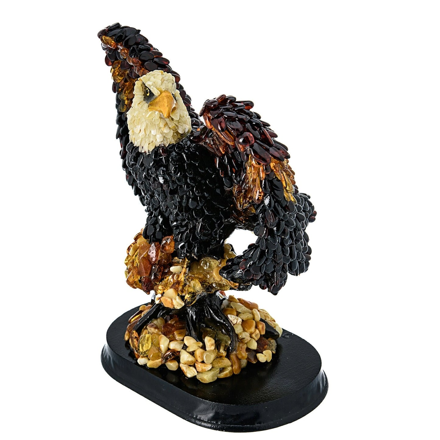 Handmade statuette Amber sculpture Eagle on a branch|Amber Souvenir Gift |Amber Eagle Figurine|Luxury Amber Statue Sculpture |Unick gift