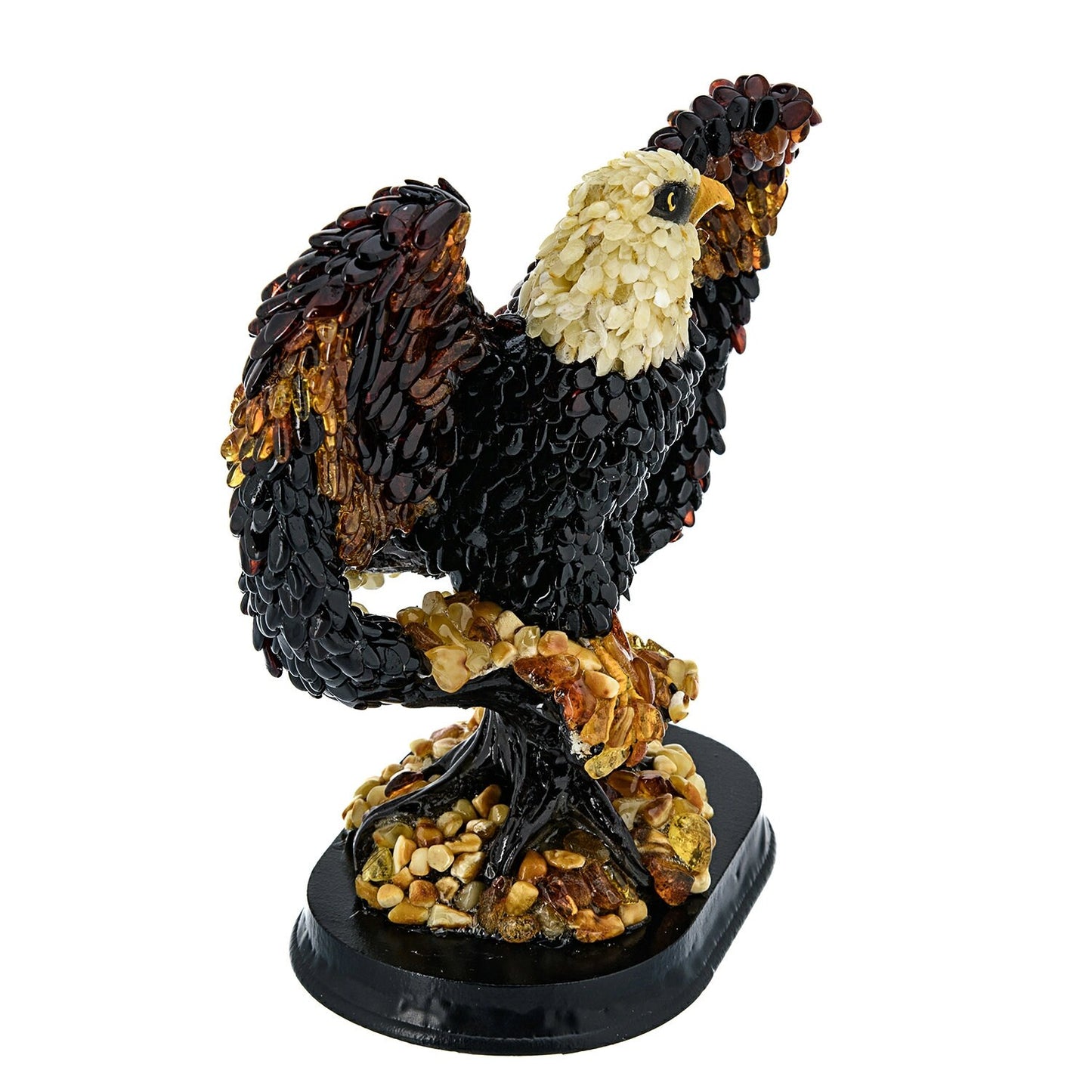 Handmade statuette Amber sculpture Eagle on a branch|Amber Souvenir Gift |Amber Eagle Figurine|Luxury Amber Statue Sculpture |Unick gift