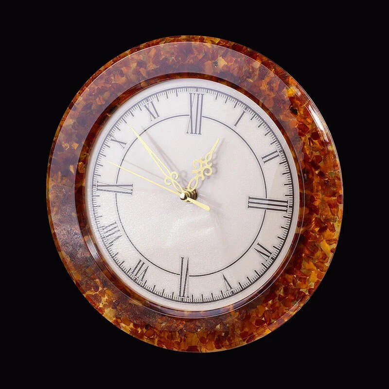 Classic round clock made of natural amber in a gift box|Amber gift|Home Decor|Wall Clock Amber |Unick Gift|Office Decor|Baltic amber Clock