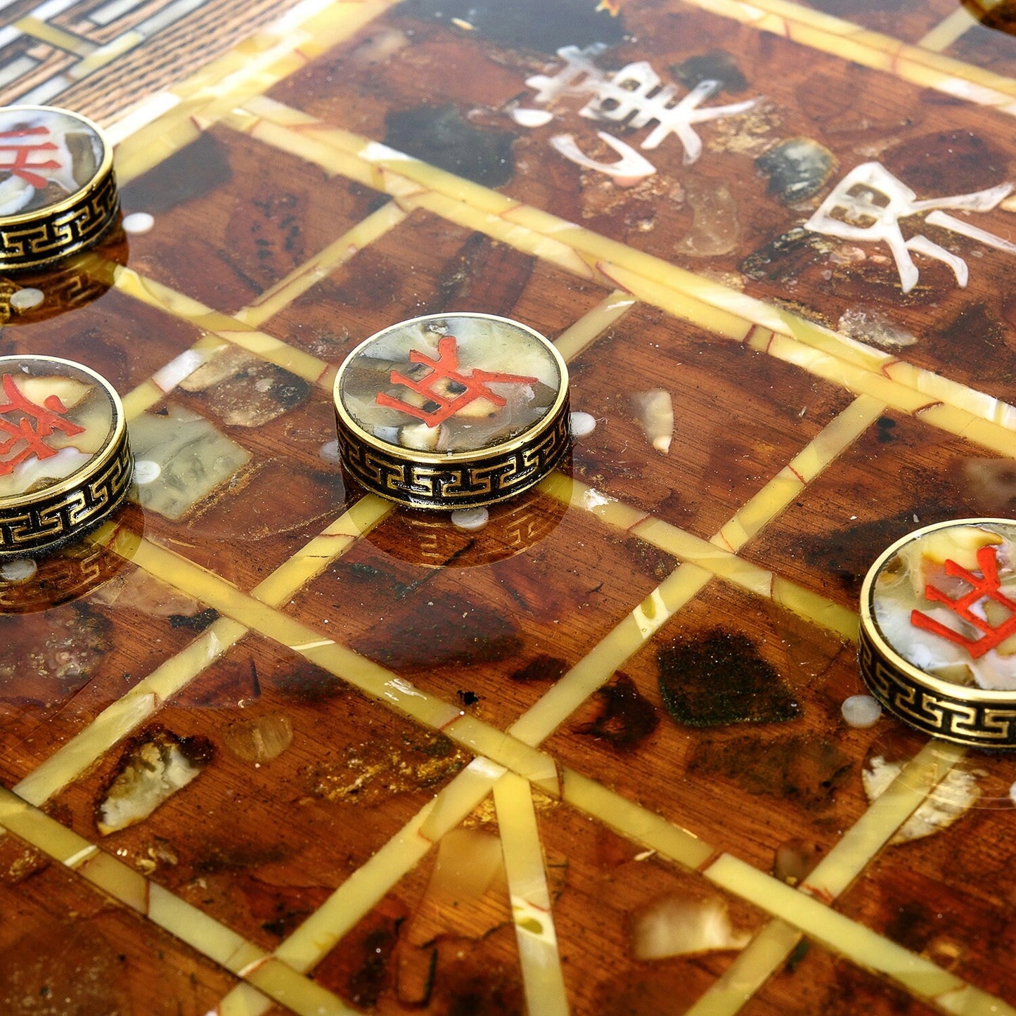 Xiangqi amber chess set |Handmade Wooden Amber Chinese chess|Amber Chess Figures|Board Game|Vip Gift|Unick chess gift 象棋