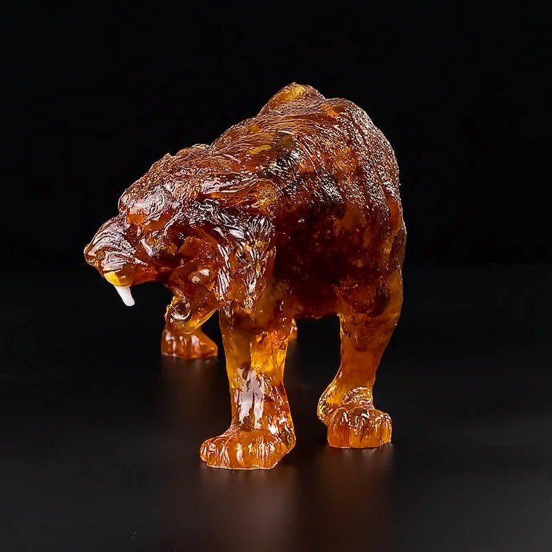 Large souvenir figurine natural amber Tiger|Tiger Art|Home Decor|Amber Souvenir Gift|Handmade Amber Tiger Statuette|Amber Sculpture gift