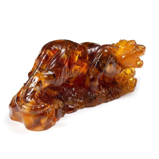 Figurine with natural Baltic amber "Jaguar"|Jaquar Art|Home Decor|Amber Souvenir Gift|Handmade Amber Jaquar Statuette|Amber Sculpture gift