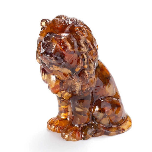 Large amber souvenir Figurine Lion King|Lion Art|Home Decor| Amber Souvenir Gift|Handmade Amber Lion Statuette |Amber Sculpture unique gift