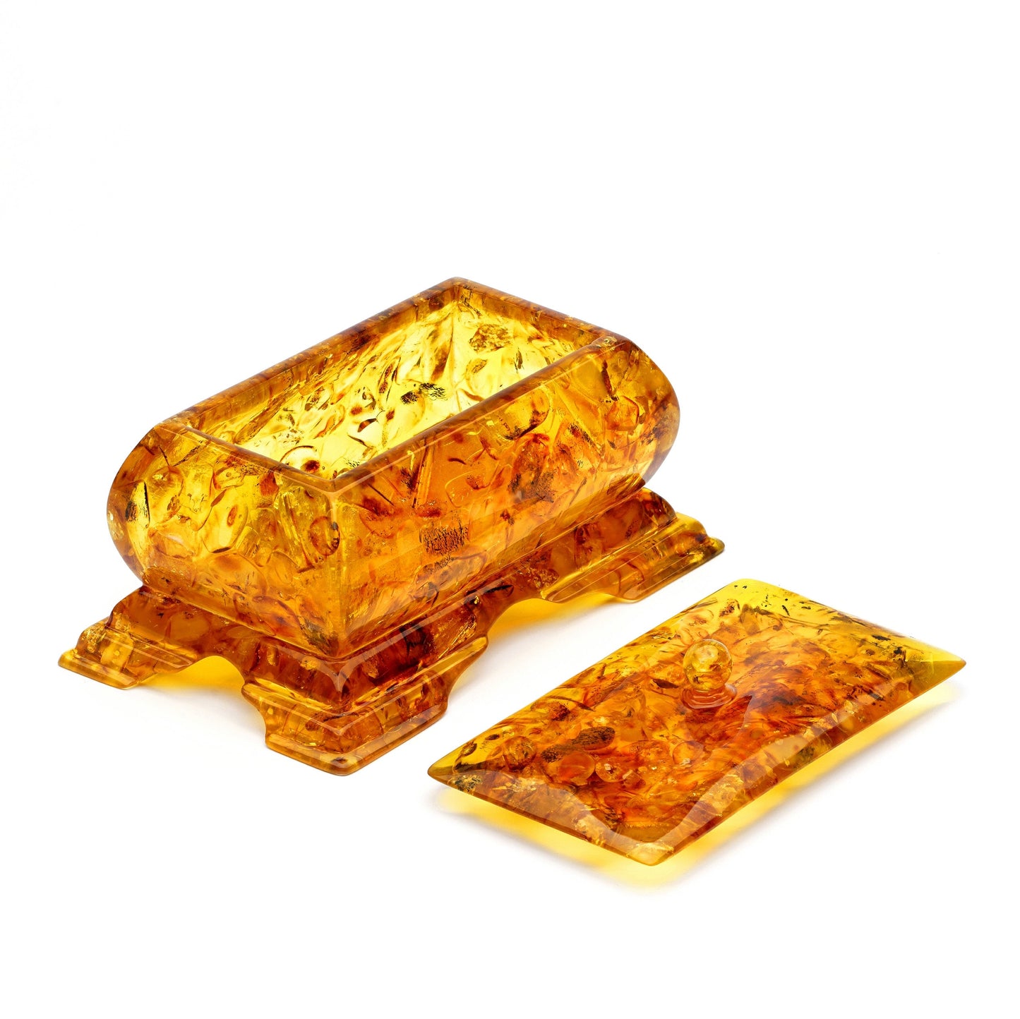 Amber Jewelry Box Rectangular| Jewelry Storage| Unick Amber Box| Natural Baltic Amber |Gift for Her |Amber Luxury Box| Handmade Jewelry Box