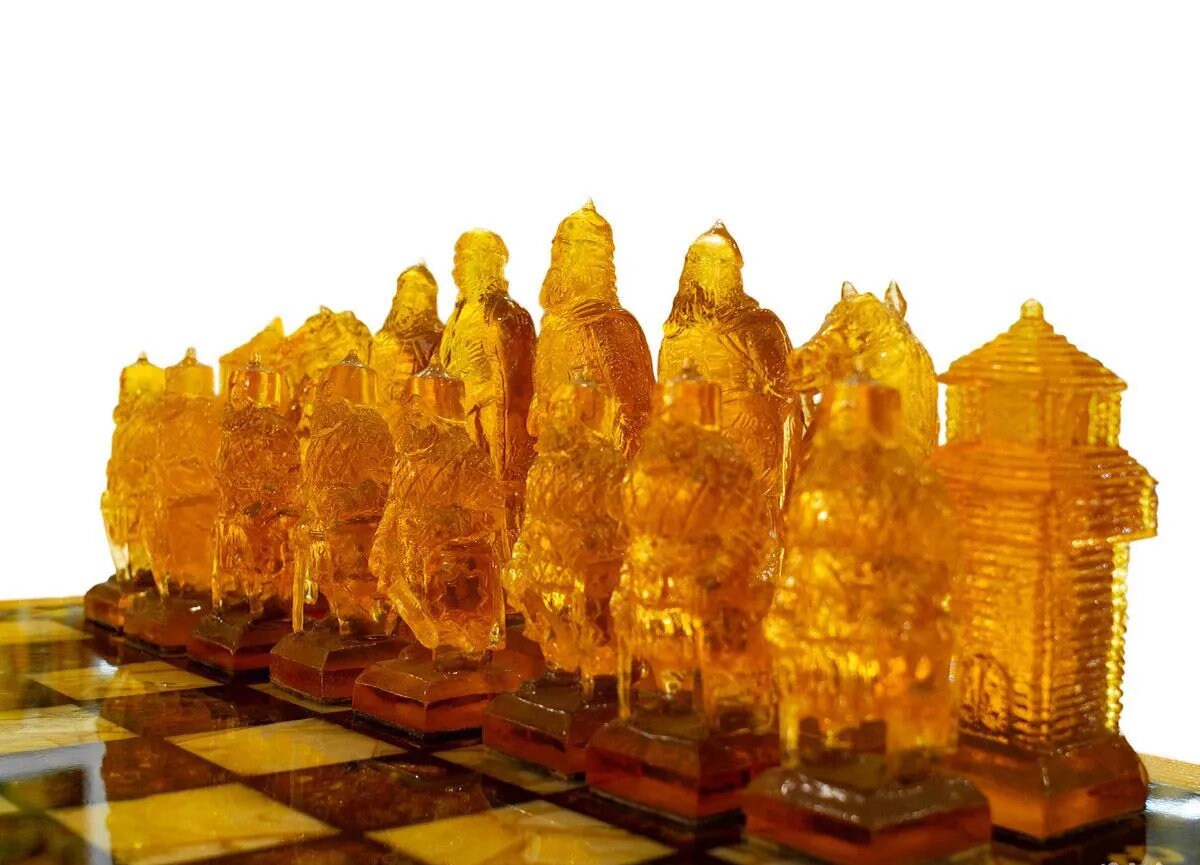 Large Amber chess set with luxurious Amber Pieces Heroes |Wooden amber Chessboard Chess Figures Board Game Vip Gift unique present Luxury