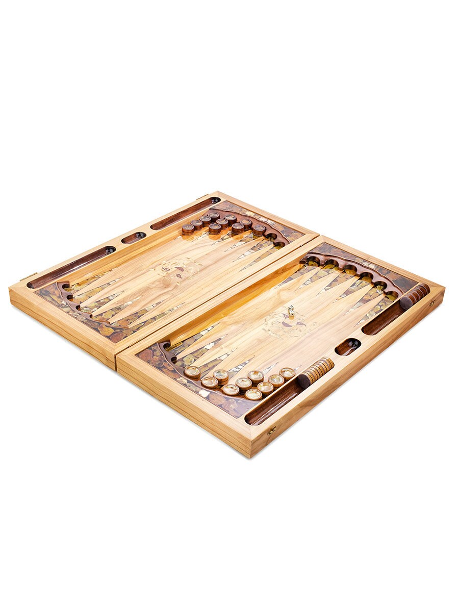 Luxury backgammon set Tiger made of wood with natural amber |Amber Backgammon Checkers|Mosaic amber carved tiger | Board Game| Vip Gift