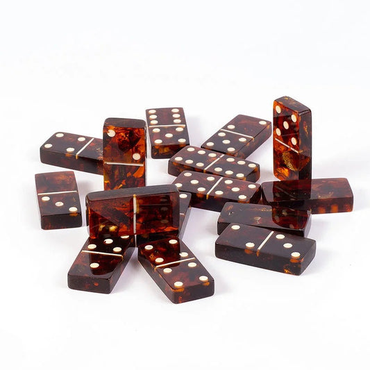 Unique beautiful Amber chips golden honey colored chips for playing dominoes| Natural Baltic Amber domino |Cognac dark Amber bones Chips