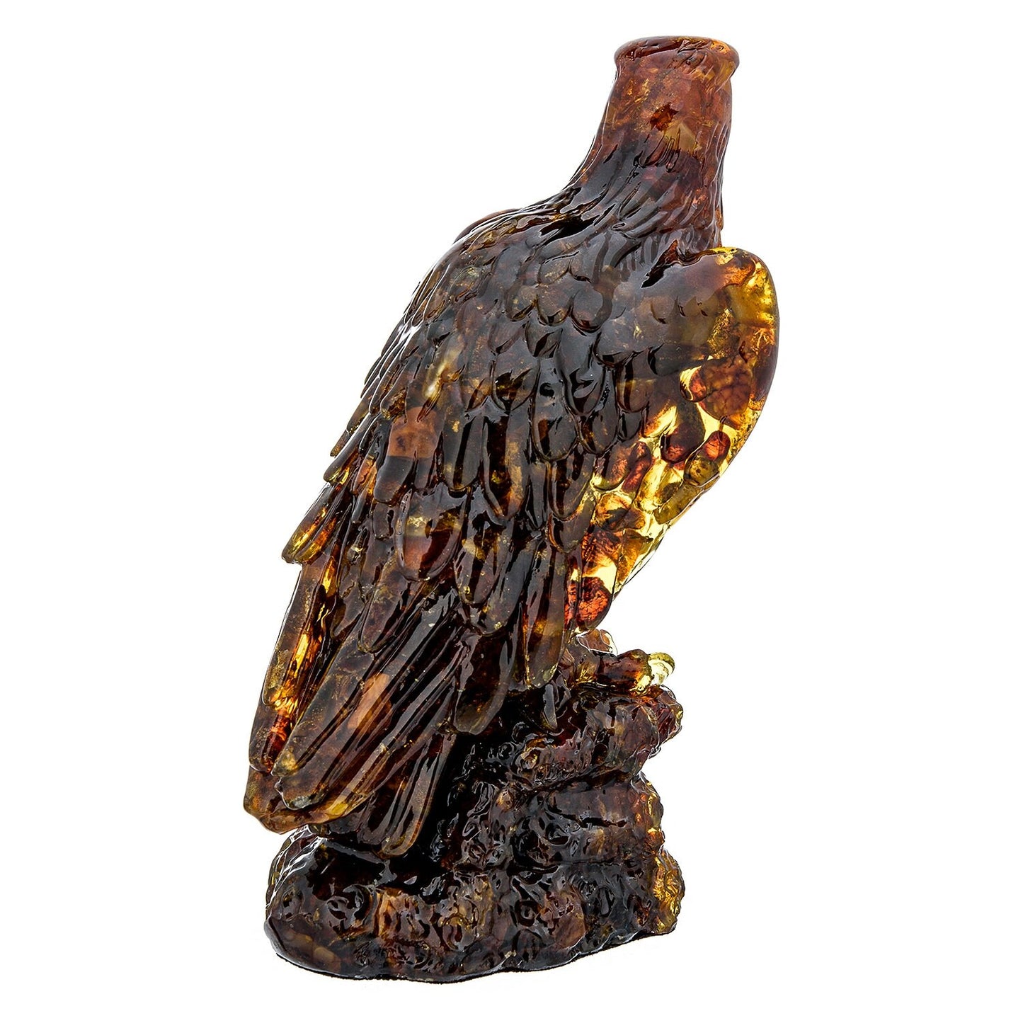 Handmade statuette Amber sculpture Eagle on stone|Amber Souvenir Gift ...