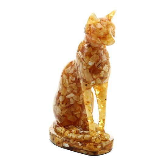 Amber sculpture Cat Bastet symbol of 2023 |Home Decor| Amber Souvenir Gift |Amber Cat Statuette|Amber Sculpture unick gift| Big Cat figurine