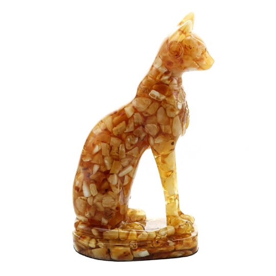 Amber sculpture Cat Bastet symbol of 2023 |Home Decor| Amber Souvenir Gift |Amber Cat Statuette|Amber Sculpture unick gift| Big Cat figurine