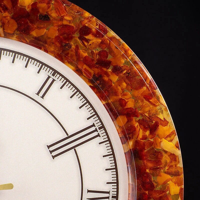 Classic round clock made of natural amber in a gift box|Amber gift|Home Decor|Wall Clock Amber |Unick Gift|Office Decor|Baltic amber Clock