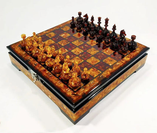 Wooden Amber chess set Status|Amber Chessboard |Amber chess Pieces| Wooden Chessboard |Chess Figures |Board Game| Vip Gift| Luxury Chess Set