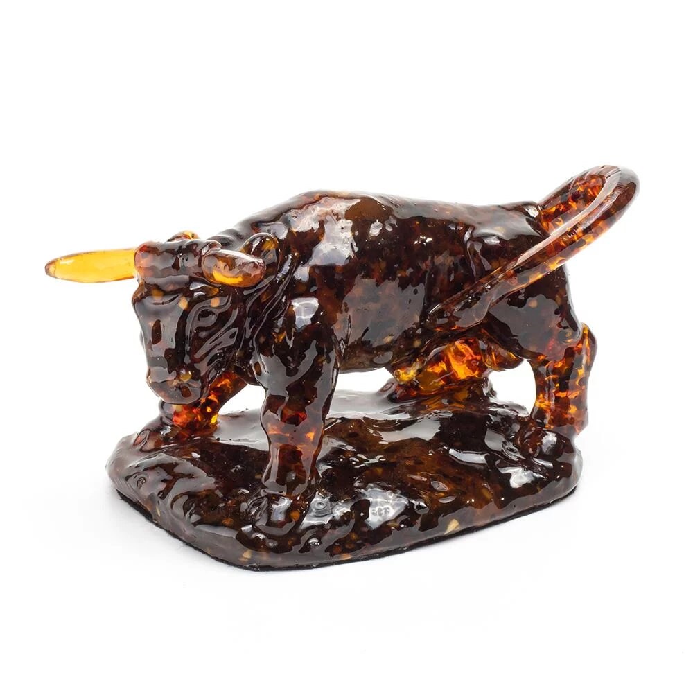 Amber Bull figurine |Natural Baltic Amber| Bull Art |Home Decor| Amber Souvenir Gift |Amber Bull Statuette |Amber Sculpture unick gift