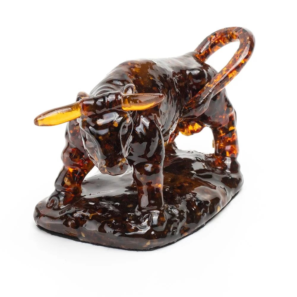 Amber Bull figurine |Natural Baltic Amber| Bull Art |Home Decor| Amber Souvenir Gift |Amber Bull Statuette |Amber Sculpture unick gift