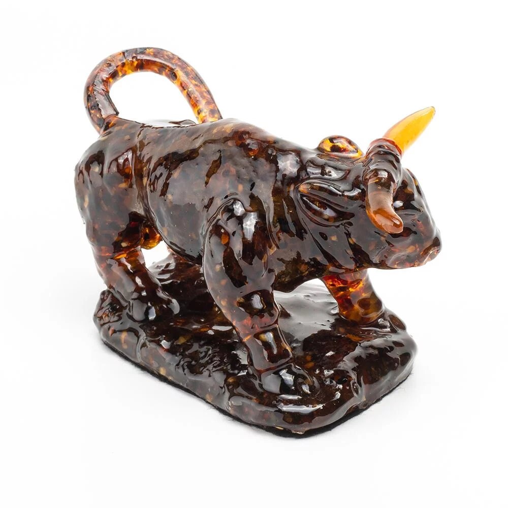 Amber Bull figurine |Natural Baltic Amber| Bull Art |Home Decor| Amber Souvenir Gift |Amber Bull Statuette |Amber Sculpture unick gift