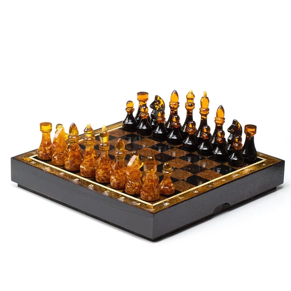 Large amber chess set with chess figures |Luxury chess amber| Chessboard amber|Amber Chess pieces|Board Game| Vip Gift