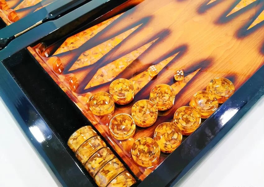 AMBER BACKGAMMON Board|backgammon board| high quality wood Backgammon board|Checkers amber set|Wooden Backgammon Set