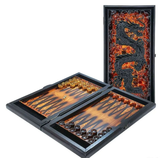 AMBER BACKGAMMON Board|backgammon board| high quality wood Backgammon board|Checkers amber set|Wooden Backgammon Set