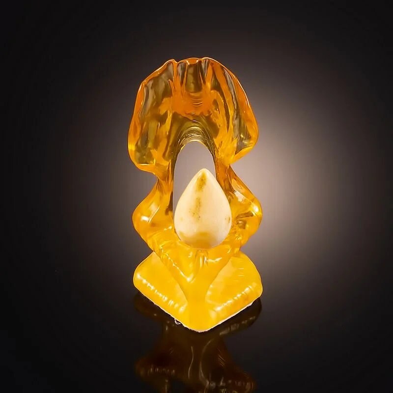 Souvenir with natural royal amber "Soul of the Baltic"|Amber Souvenir Gift |Carved Amber Figurine | Unick gift | Home decor|Memorable gift