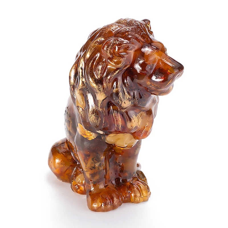 Large amber souvenir Figurine Lion King|Lion Art|Home Decor| Amber Souvenir Gift|Handmade Amber Lion Statuette |Amber Sculpture unique gift