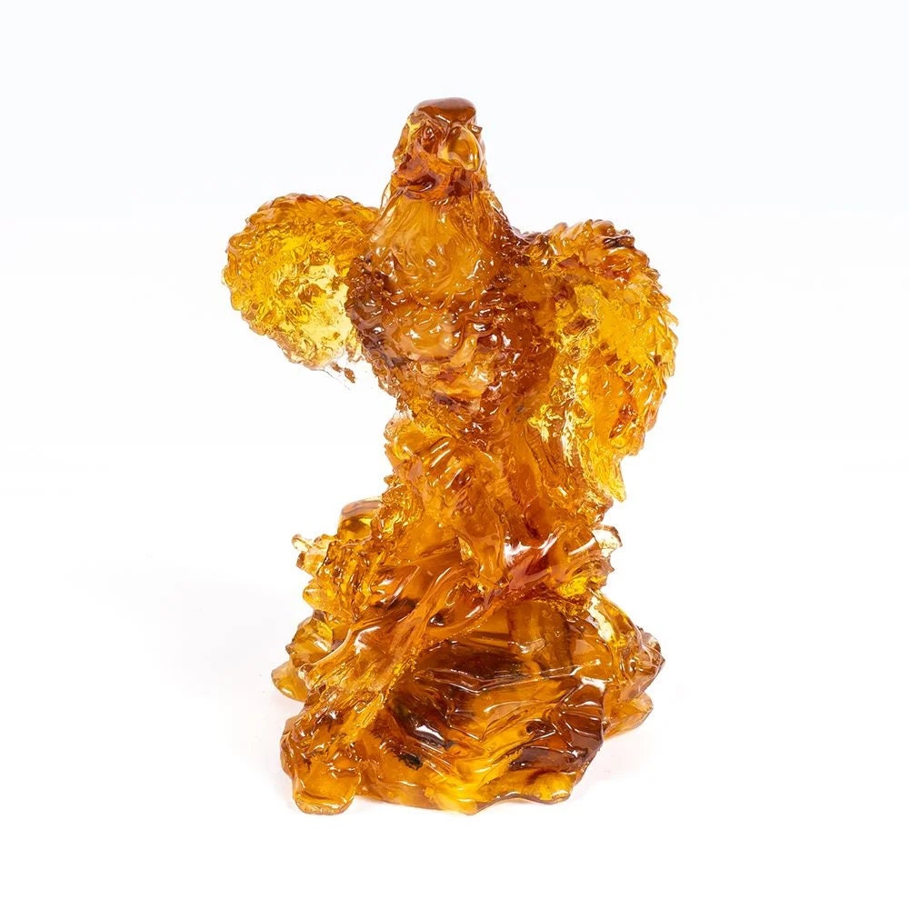 Souvenir figurine with natural amber Eagle on the rock|Amber Souvenir Gift |Amber Eagle Figurine|Handmade Amber Statue Sculpture |Unick gift