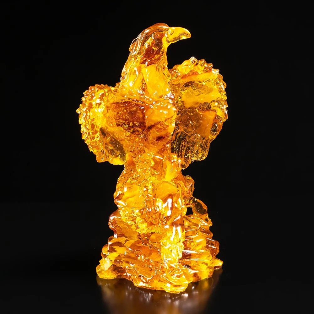 Souvenir figurine with natural amber Eagle on the rock|Amber Souvenir Gift |Amber Eagle Figurine|Handmade Amber Statue Sculpture |Unick gift