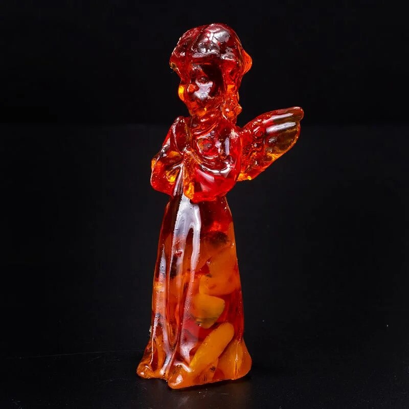 Handmade Charming figurine with natural amber "Angel" |Amber Souvenir Gift |Amber Angel Figurine|Amber Sculpture unick gift|Home decor