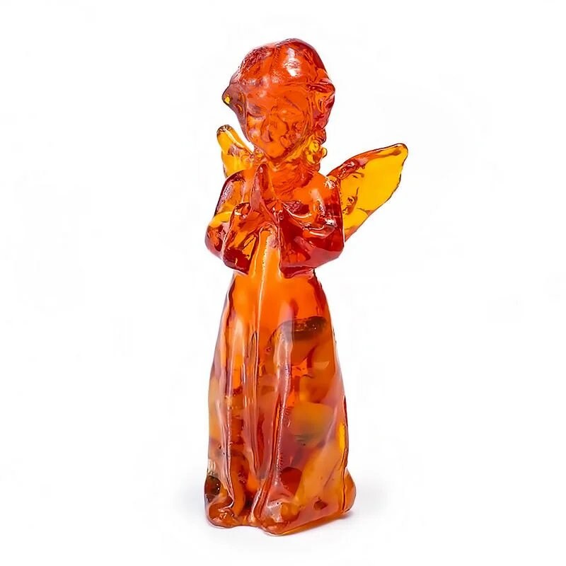 Handmade Charming figurine with natural amber "Angel" |Amber Souvenir Gift |Amber Angel Figurine|Amber Sculpture unick gift|Home decor