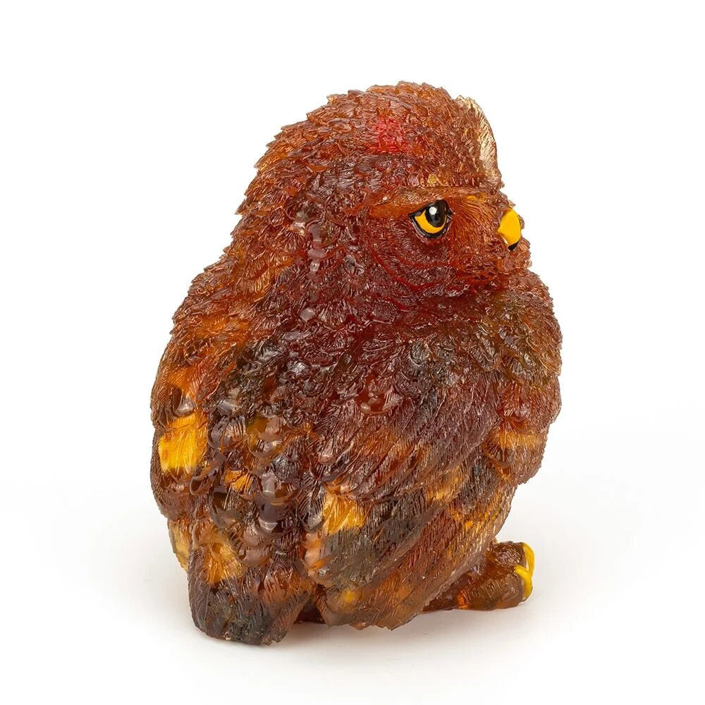 Large souvenir figurine made of amber Owl| Handmade Amber Souvenir gift |Baltic Amber Owl Statuette |Amber owl Sculpture |unick gift|owl art