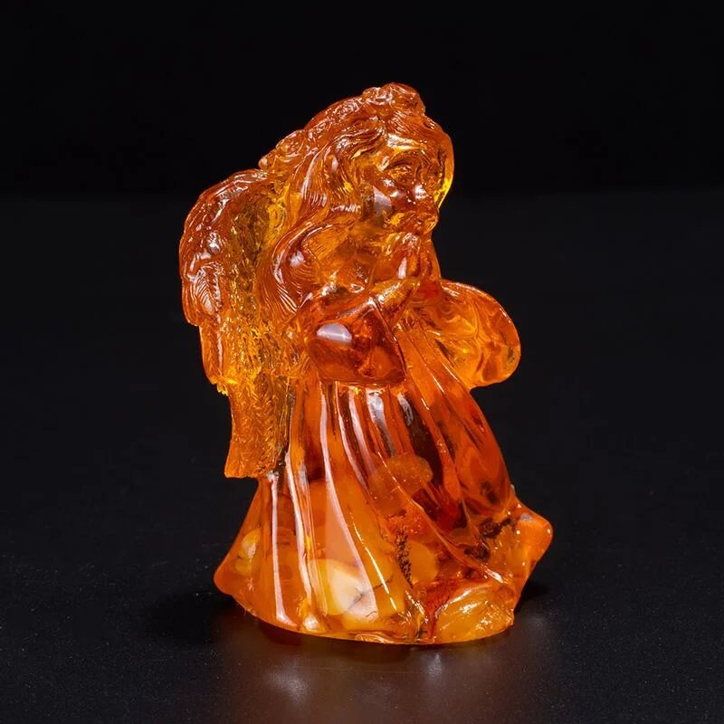 Handmade Cute figurine with natural amber Angel|Amber Souvenir Gift |Amber Angel Figurine|Amber Sculpture unick gift|Home decor|gift for her