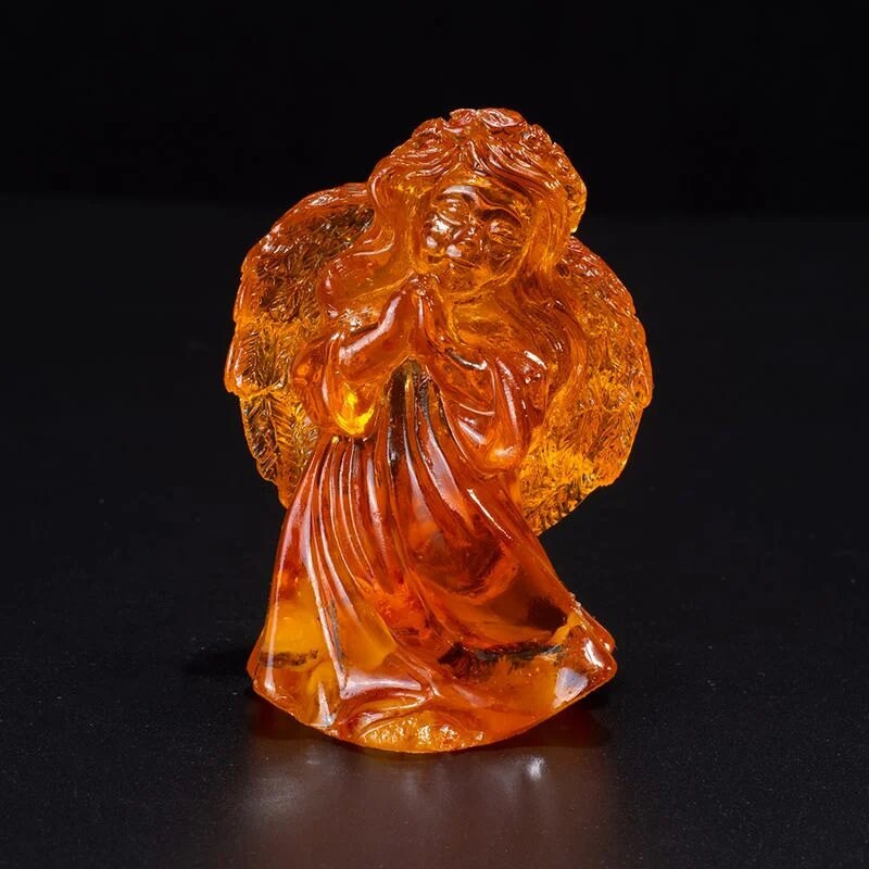 Handmade Cute figurine with natural amber Angel|Amber Souvenir Gift |Amber Angel Figurine|Amber Sculpture unick gift|Home decor|gift for her