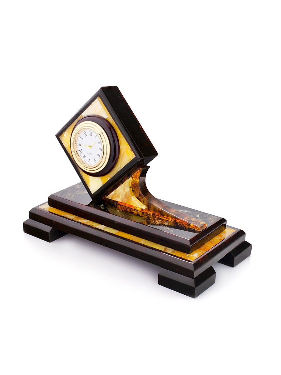 Handmade Beautiful Elegant clock made of natural Baltic amber|Amber Souvenir gift| Home Decor | Luxury Clock Amber| Unick Gift| Vip Gift