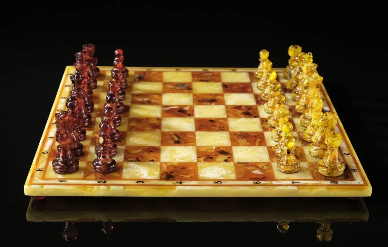 Amber Chess set with checkers Debut 2 in 1| Amber chess Pieces| Amber Chessboard|Chess Figures|Board Game| Vip Gift|Luxury Chess Set