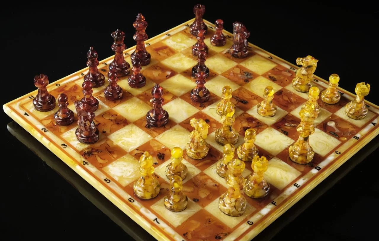 Amber Chess set with checkers Debut 2 in 1| Amber chess Pieces| Amber Chessboard|Chess Figures|Board Game| Vip Gift|Luxury Chess Set