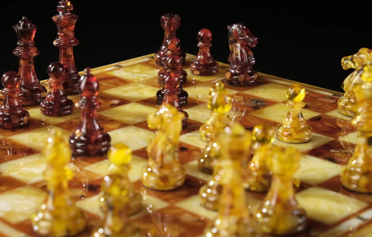 Amber Chess set with checkers Debut 2 in 1| Amber chess Pieces| Amber Chessboard|Chess Figures|Board Game| Vip Gift|Luxury Chess Set