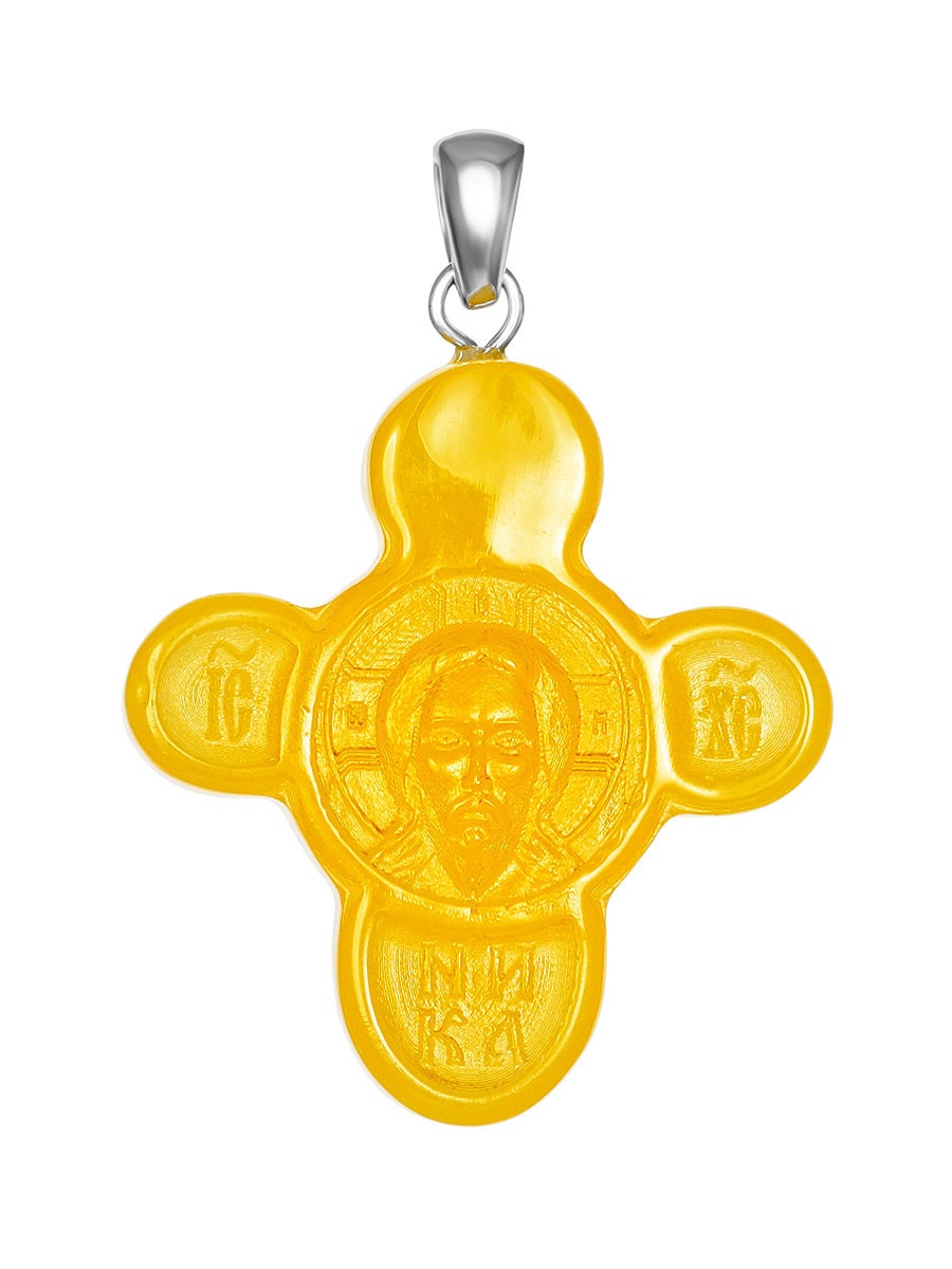 Large  cross made of natural sparkling honey-colored amber|Amber Carved Cross Pendant |Amber Jewelry Gift|Religious Gift|Crucifixion pendant