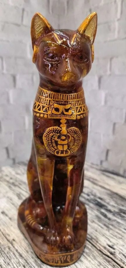 Majestic Sphinx cat figruine made of natural Baltic amber|Amber Souvenir Statue |Amber carved Cat Statuette|Amber cat Sculpture |unick gift